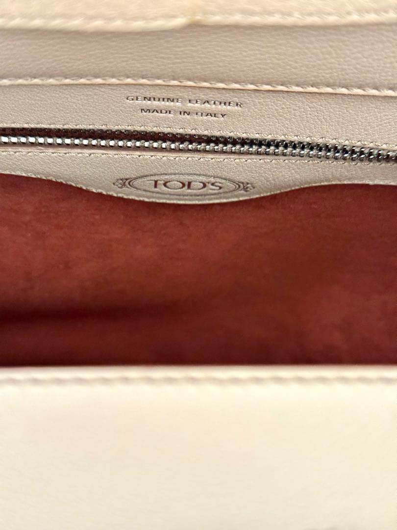 【美品】TOD'S ウェーブトート レザー ハンドバッグ ベージュ タグあり