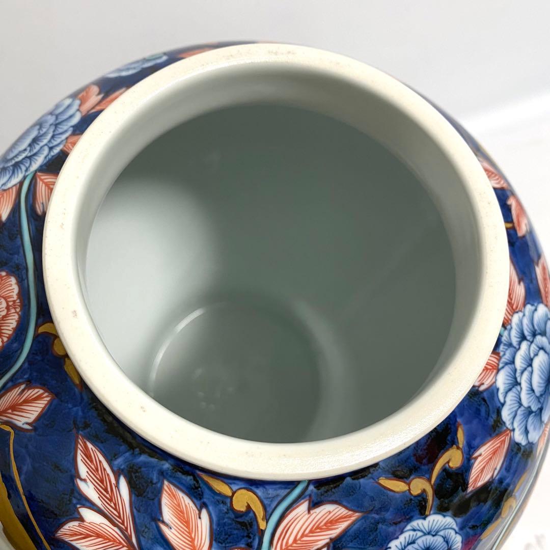 【貴重】朱明窯 藤井朱明作 有田焼 飾り壺 花器 花瓶 染付 骨董品