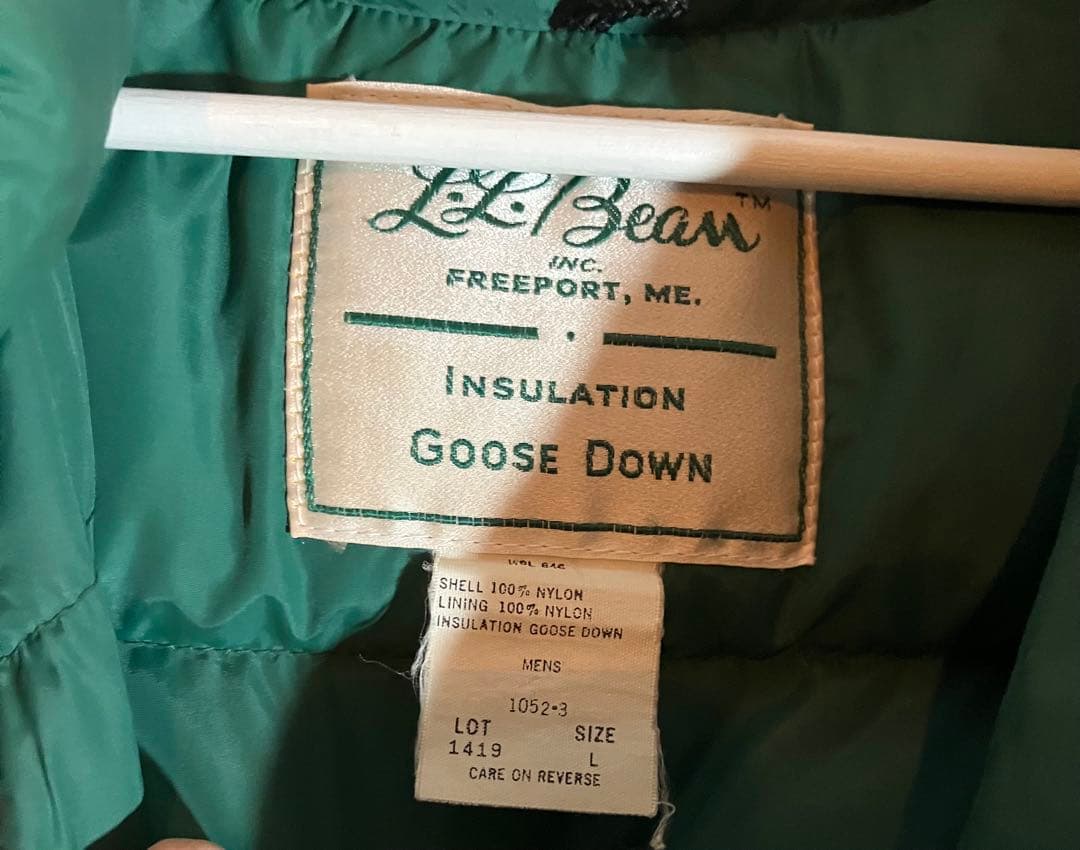 L.L.Bean ダウンベスト　筆記体タグ