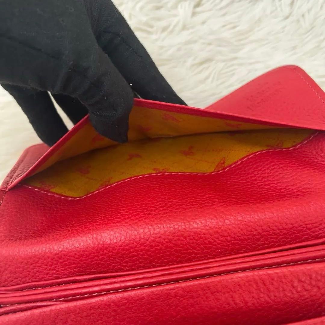 Vivienne Westwood 赤 パンチングレザー 本革 長財布