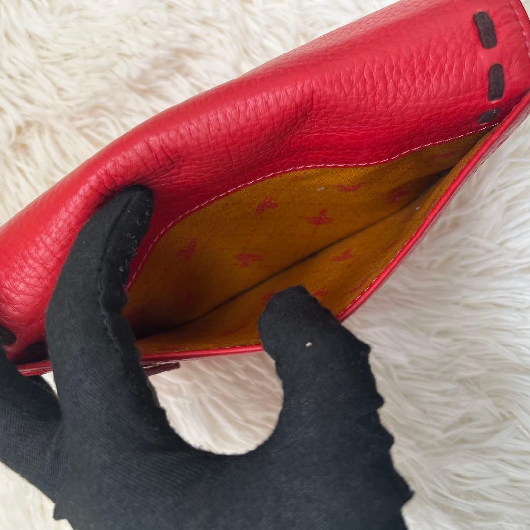Vivienne Westwood 赤 パンチングレザー 本革 長財布