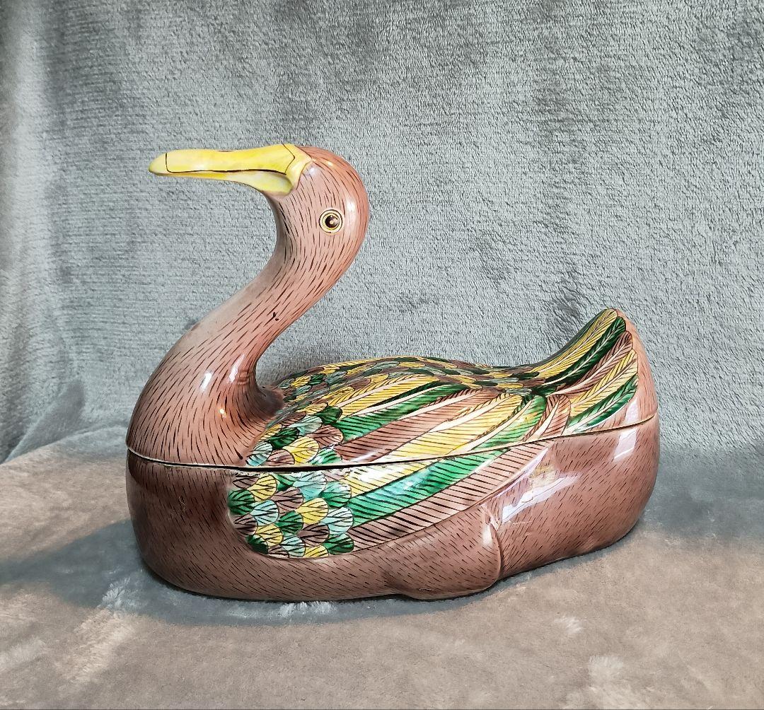 鴨型アンテークチューリン チューリン　スープ入れ容器