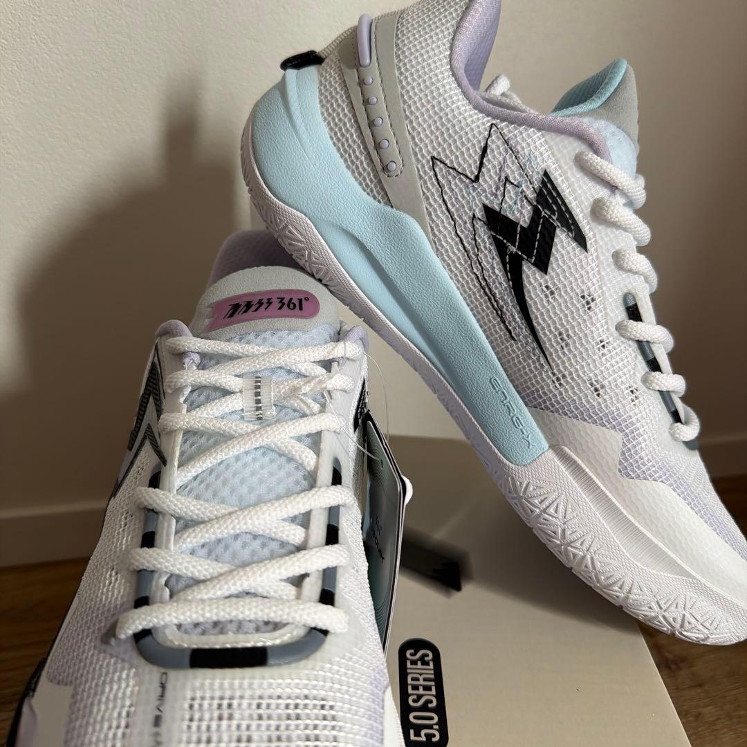 新品✨361°バスケシューズ25cm 白/青 箱付