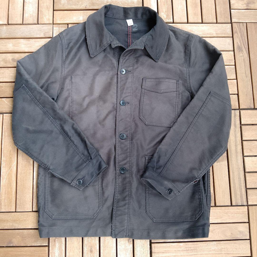 フランスメイドフレンチワーク ブラックモールスキン カバーオール GALLICE