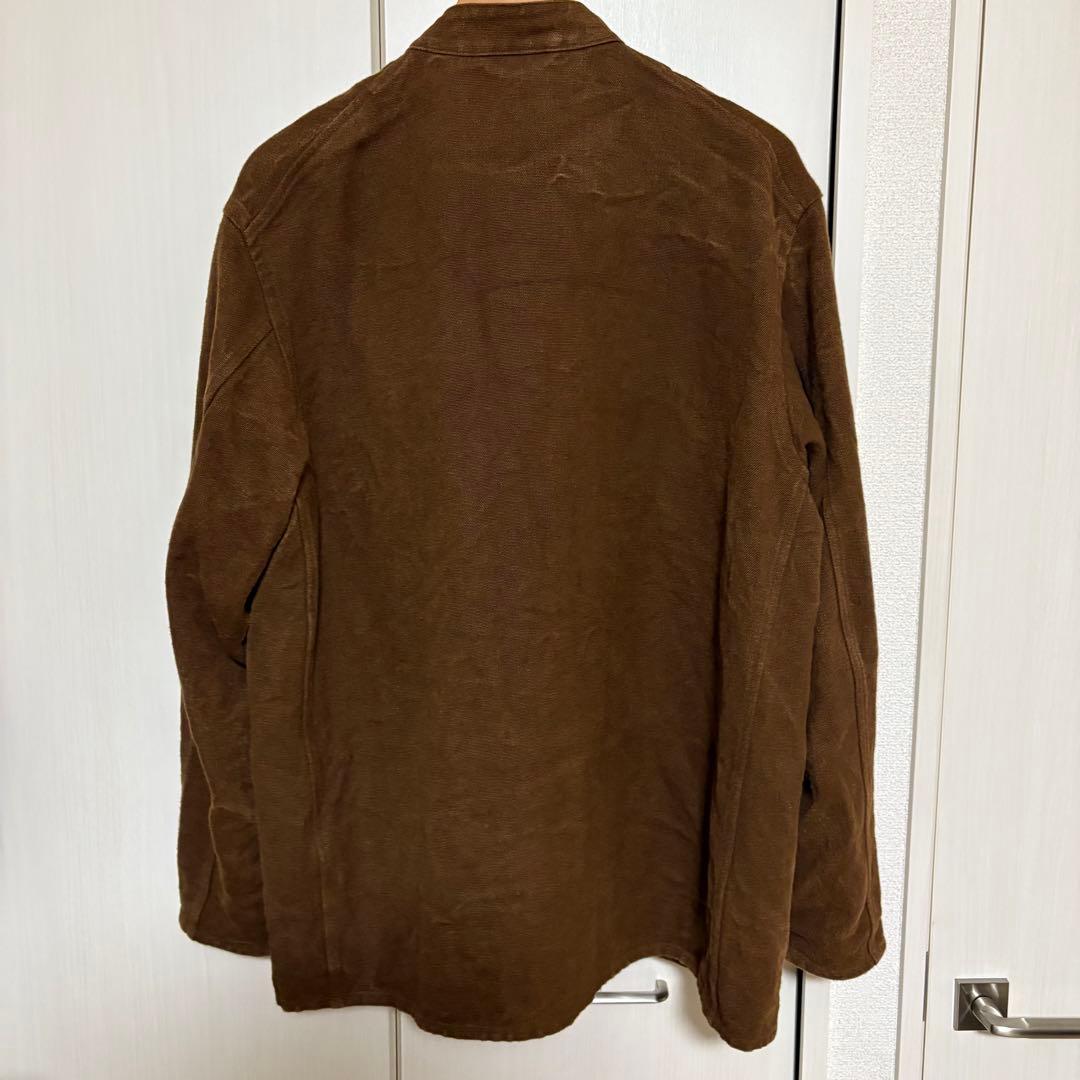 21SS COMOLI ヘンプダックスタンドカラージャケットブラウン サイズ2