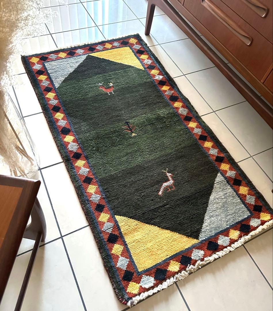 135×73 ヴィンテージラグ　　手織ラグ　ギャッベ