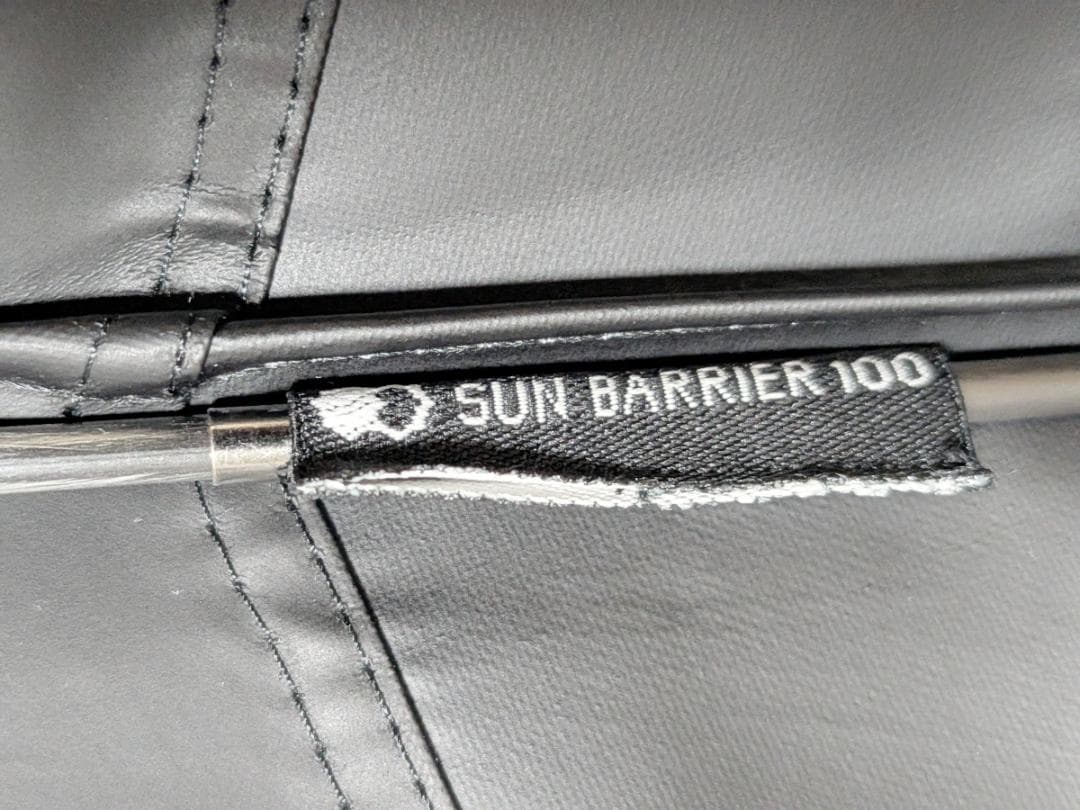 サンバリア100 日傘 正規品 白黒ストライプ クリア手元 完全遮光