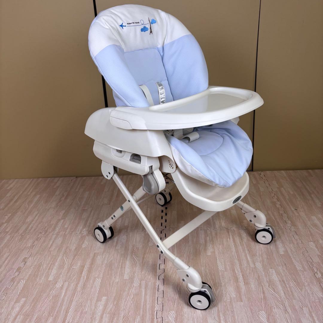 極上クリーニング済　☆美品☆　コンビ　ハイローベッド＆チェア　ネムリラ　ブルー