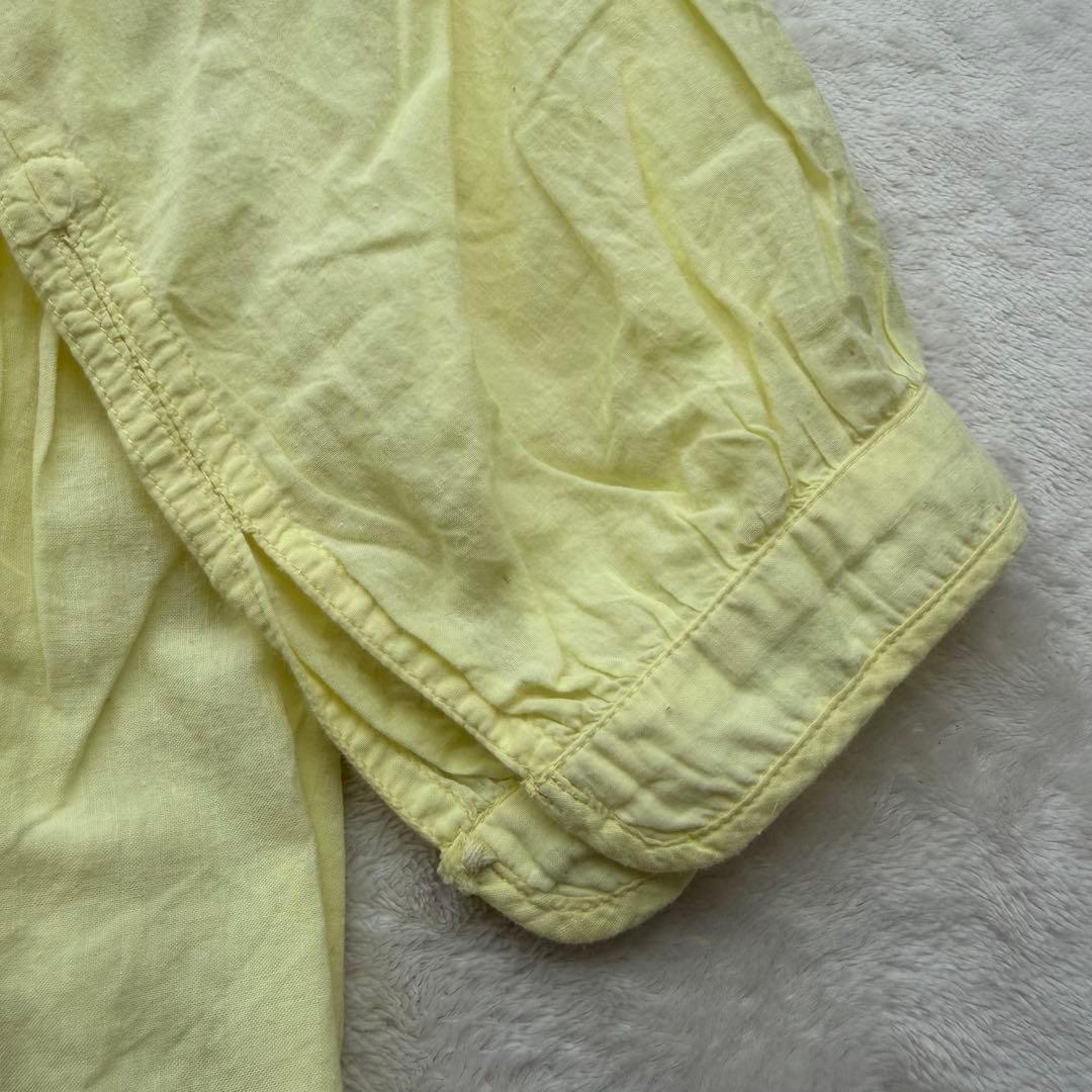 メゾンドソイル ピンタック チュニック ブラウス レモンイエロー インド綿