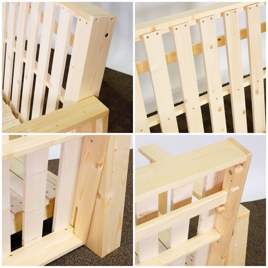 K 新品 北欧パイン ソファベッド セミダブル すのこベッド ソファ カントリー