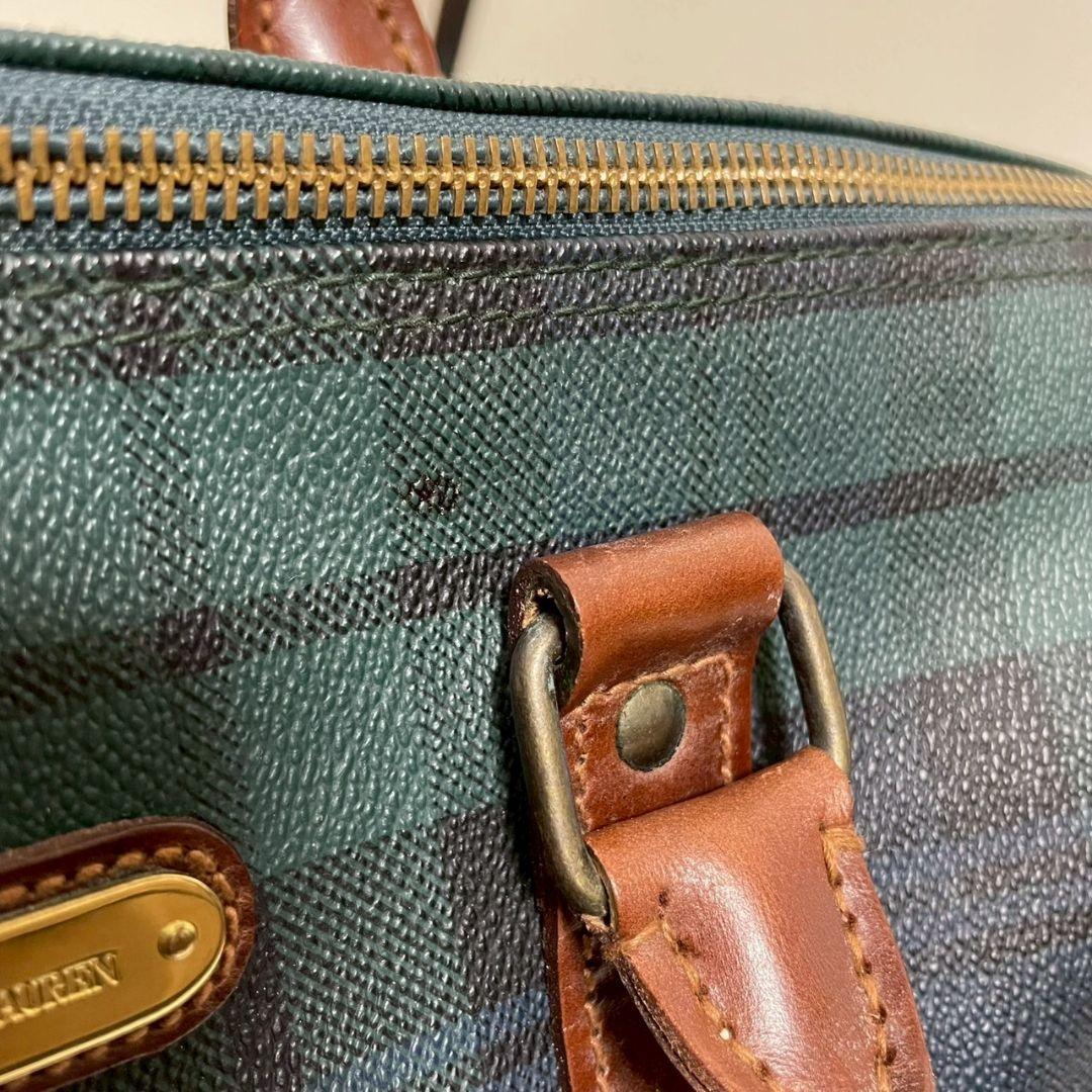 Ralph Lauren ポロラルフローレン　ボストンバッグ グリーン チェック