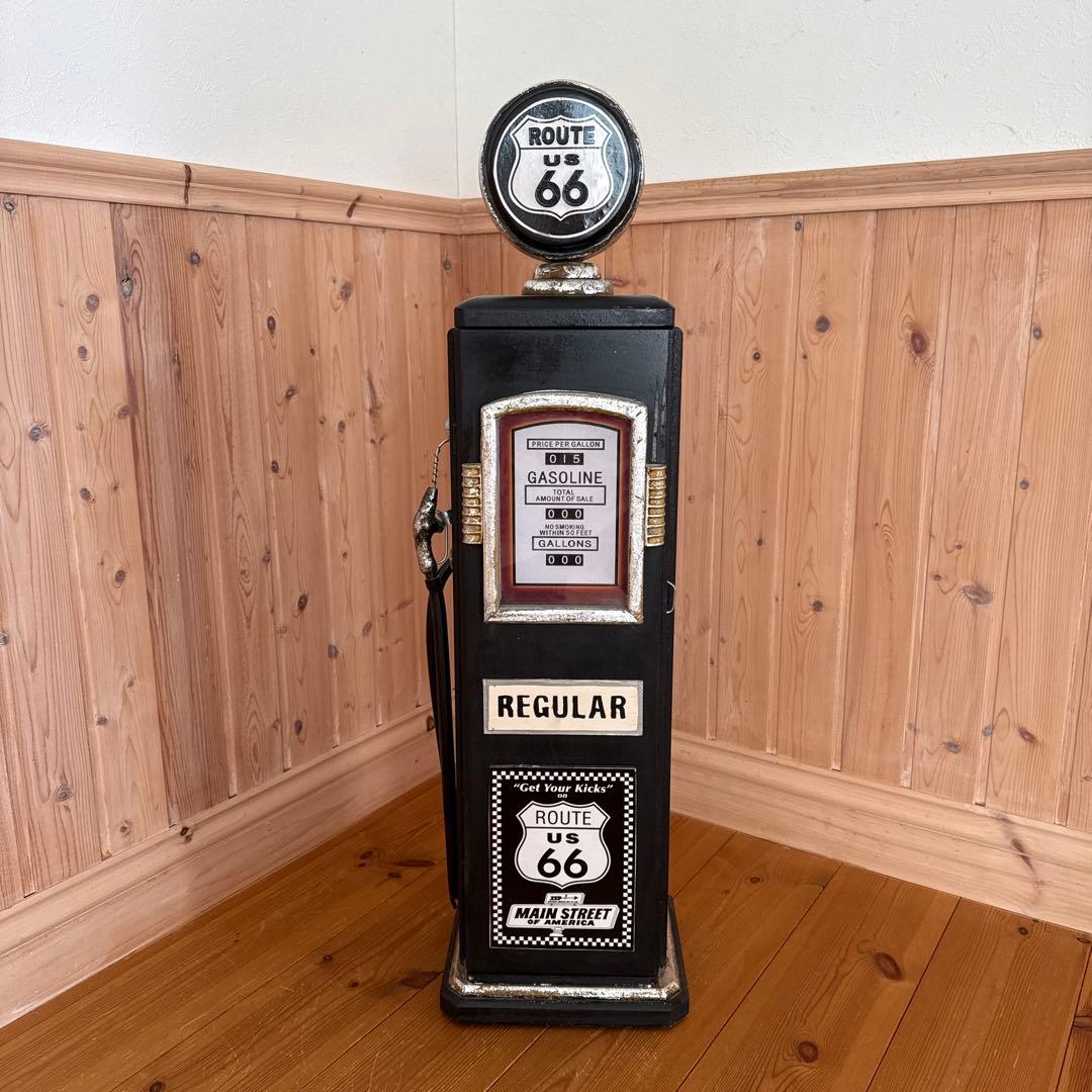 アメリカン雑貨 ルート66 ガスポンプ スリムラック マルチキャビネット CD棚