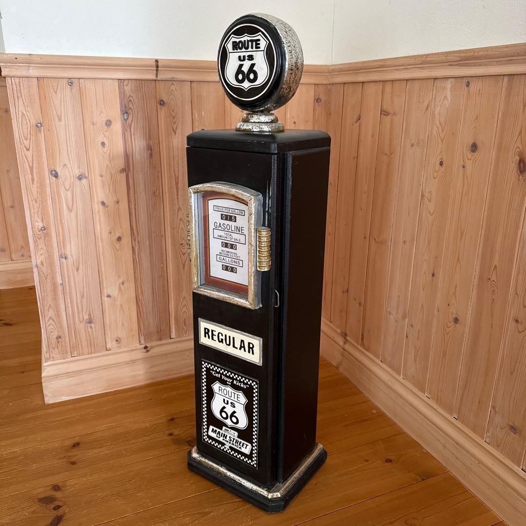 アメリカン雑貨 ルート66 ガスポンプ スリムラック マルチキャビネット CD棚