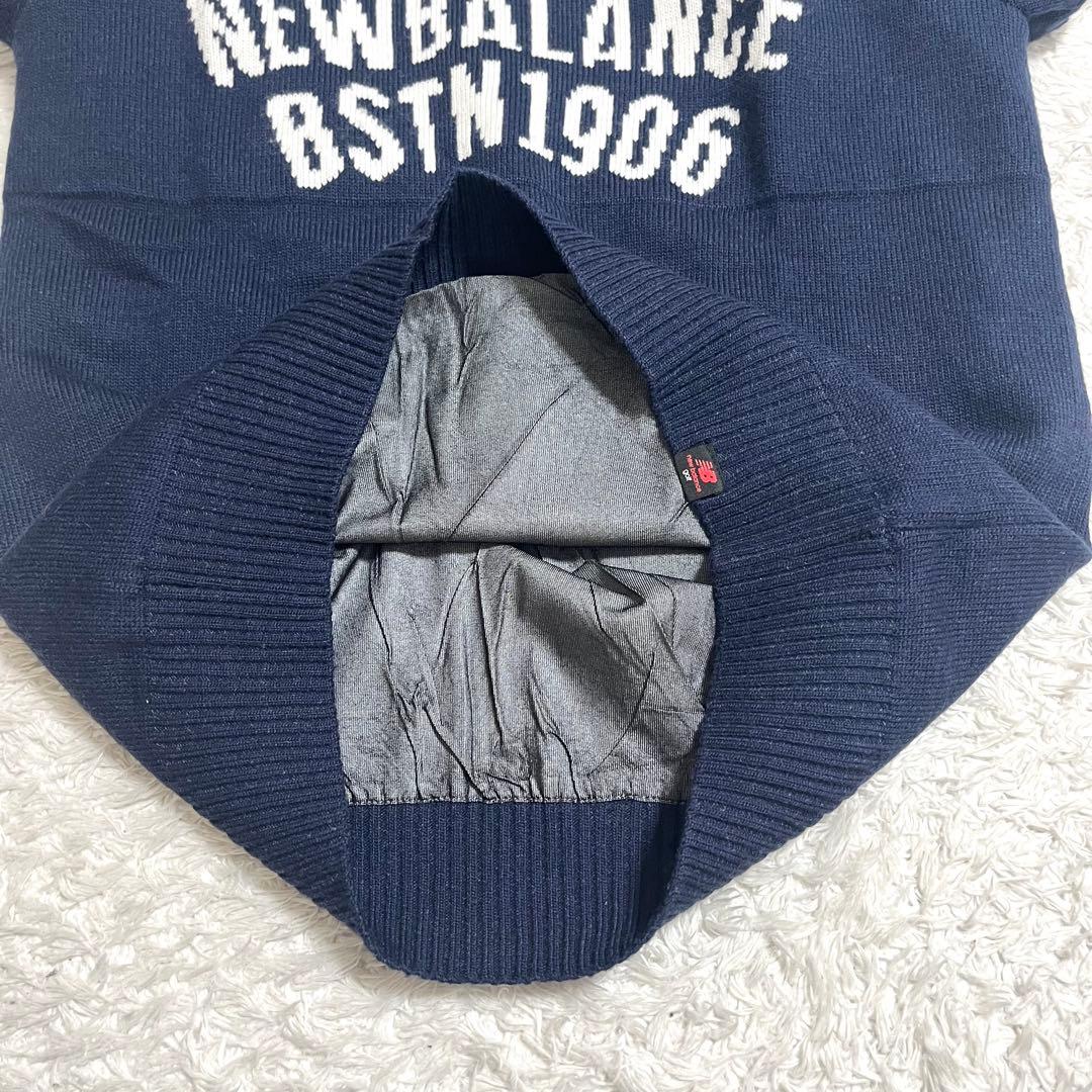 ニューバランス ゴルフウェア ニット セーター L相当 防風防寒 ビッグロゴ