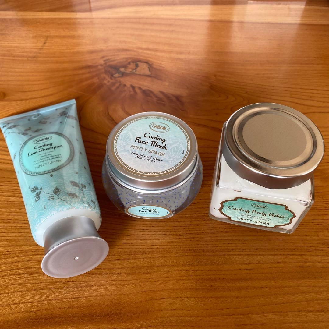 SABONローシャンプーメンソール、ボディジュレ（保湿ジェル）、ジュレマスク