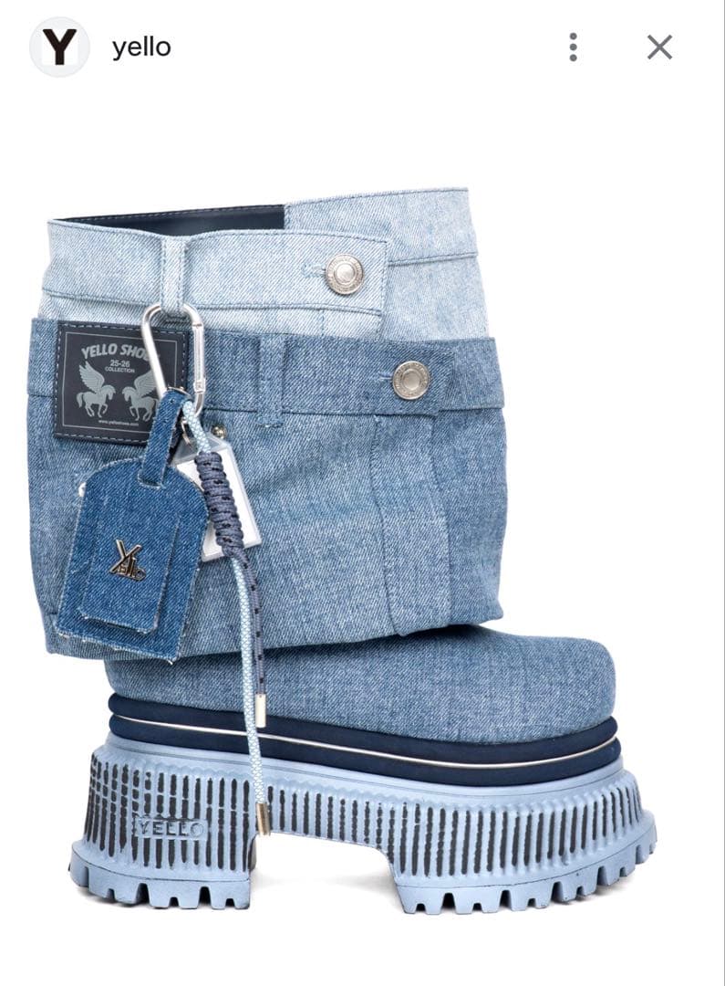 YELLO デニムブーツ ブルー系