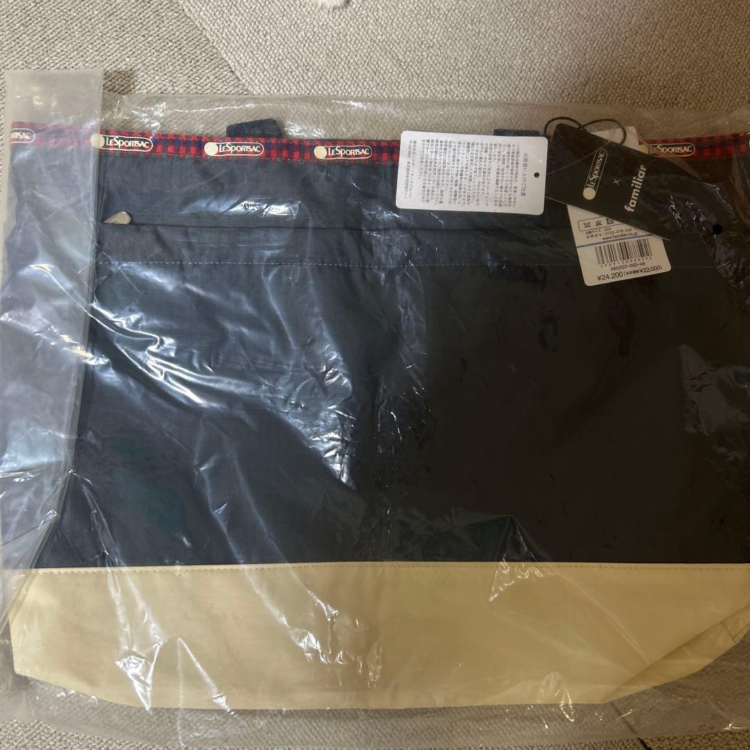 レスポートサック×ファミリア 横型トートバッグ ネイビー 880202