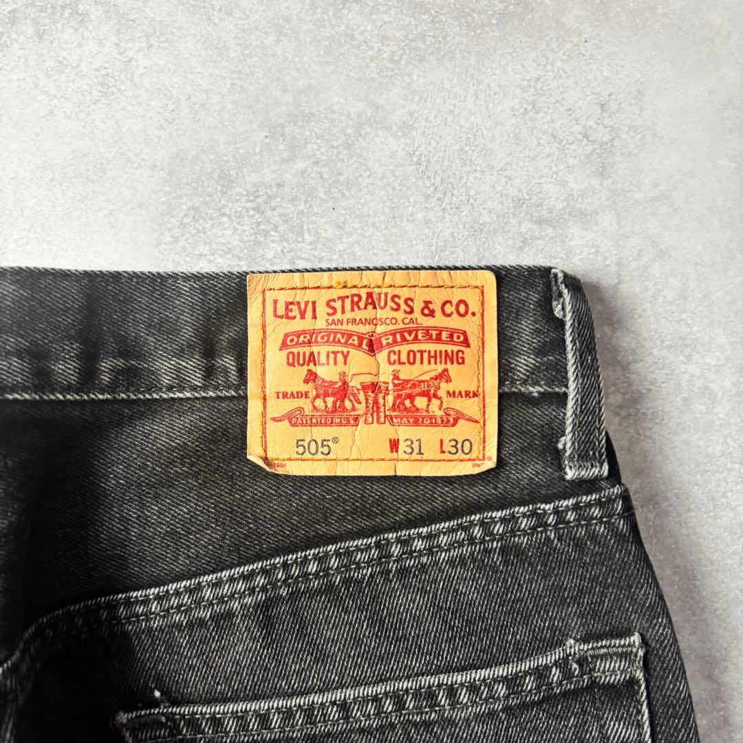 00s Levi's リーバイス 505 先染め ブラック デニムパンツ