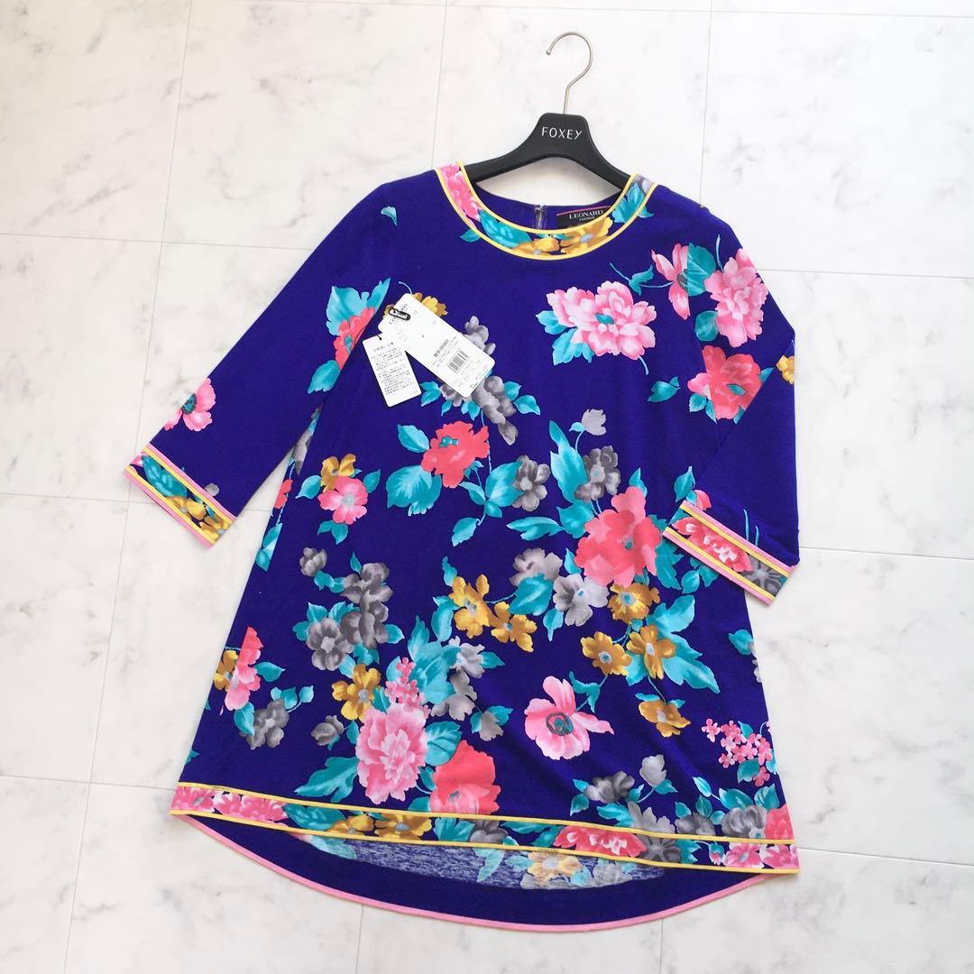 新品同様　LEONARD レオナール　タグ付　コットンストレッチ　チュニック