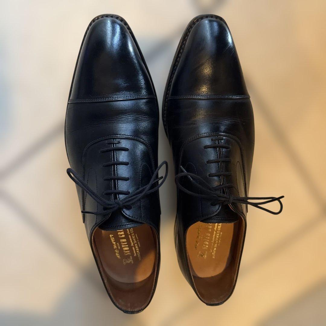 スコッチグレイン　1716 ブラックレザー ストレートチップ