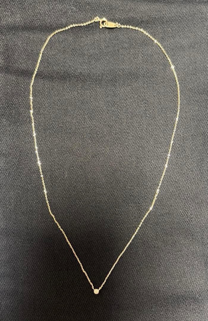 ete k10YG レイヤーダイヤモンドネックレス