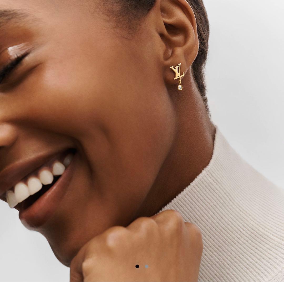 さざみな　ルイヴィトン　イエローゴールド　ダイヤモンド　片耳ピアス　K18