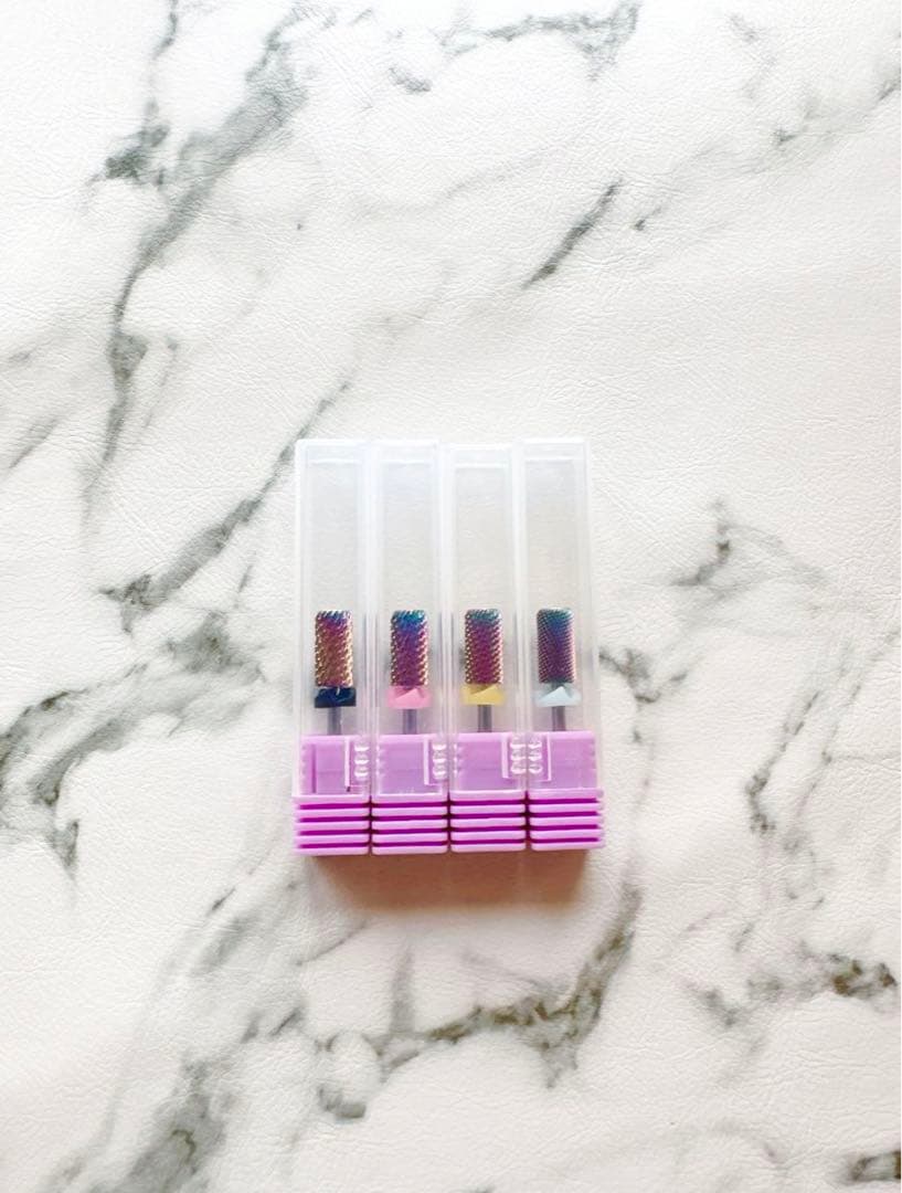 新品未使用 WSPT ネイルマシーンビット面取り有 防塵キャップ付！4本セット