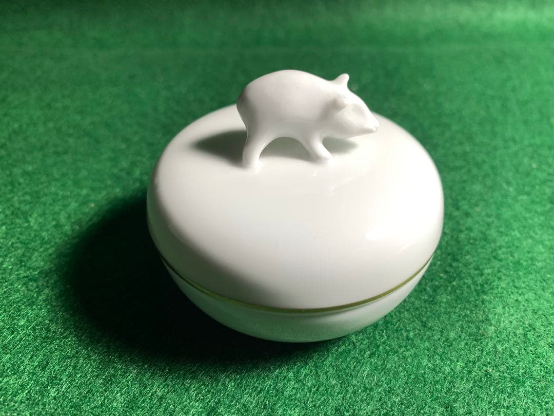 大倉陶園 干支香合　辰　たつ　亥　いのしし　 白磁 香道具 陶器 置物