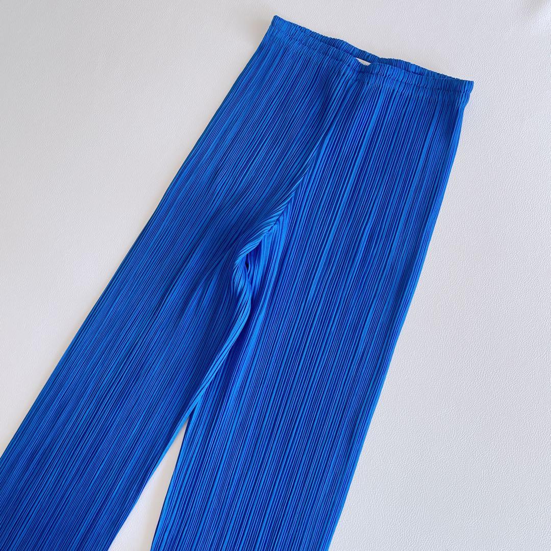 美品✨PLEATS PLEASE プリーツプリーズ　プリーツパンツ　ブルー