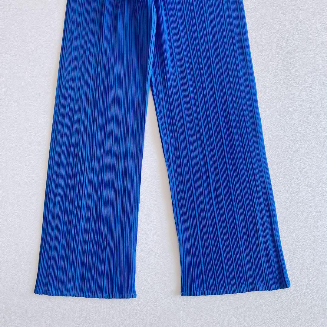 美品✨PLEATS PLEASE プリーツプリーズ　プリーツパンツ　ブルー