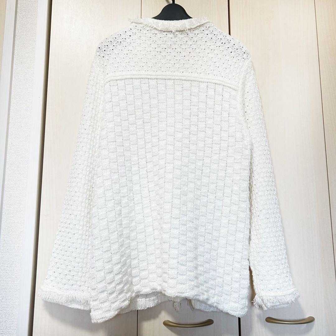 allureville アルアバイル フリゼパターンMIXカーディガン 2 金釦