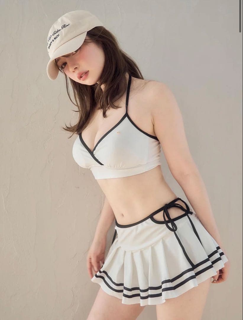 andmary coco pleats swimwear ホワイト　新品