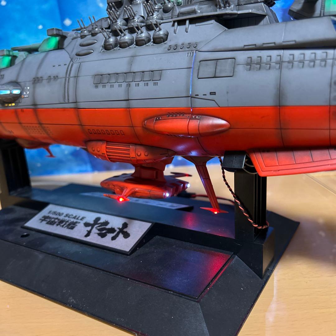T*i様 宇宙戦艦ヤマト 1/500 フル電飾！完成品。墨入れ済みつや消し塗装済