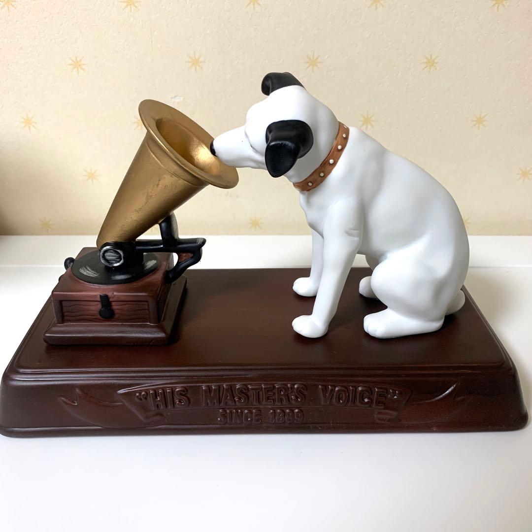 【希少】ビクター犬、ニッパー君、蓄音機、台座、3点セット　陶器製置物　非売品