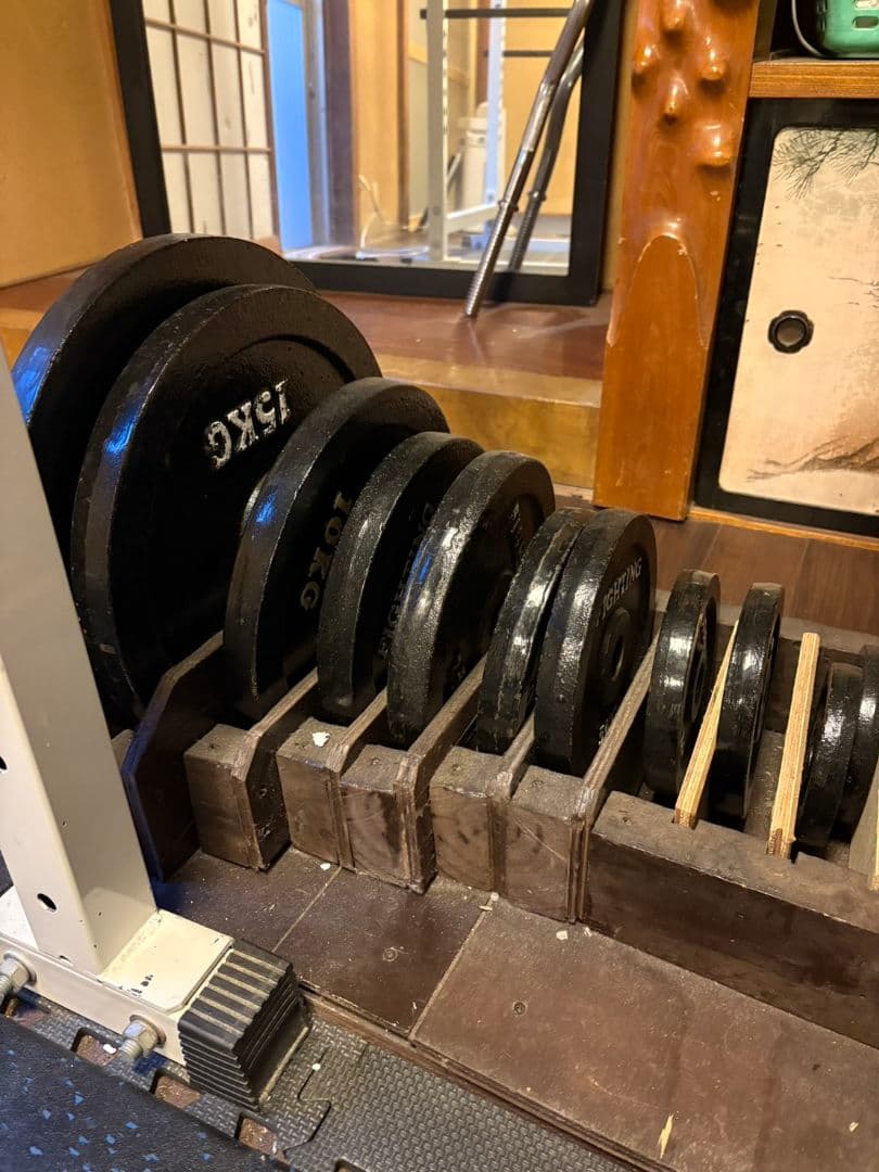 【引取限定】ホームジム一式セット（パワーラック・ベンチ・プレート総計155kg）