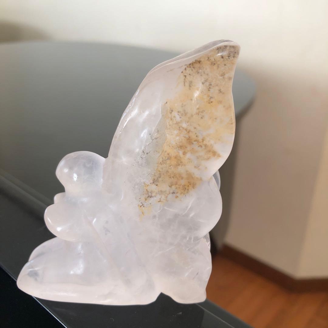ベティさま専用デンドリ入り!ローズクォーツ　天使　エンジェル　天然石置物　妖精