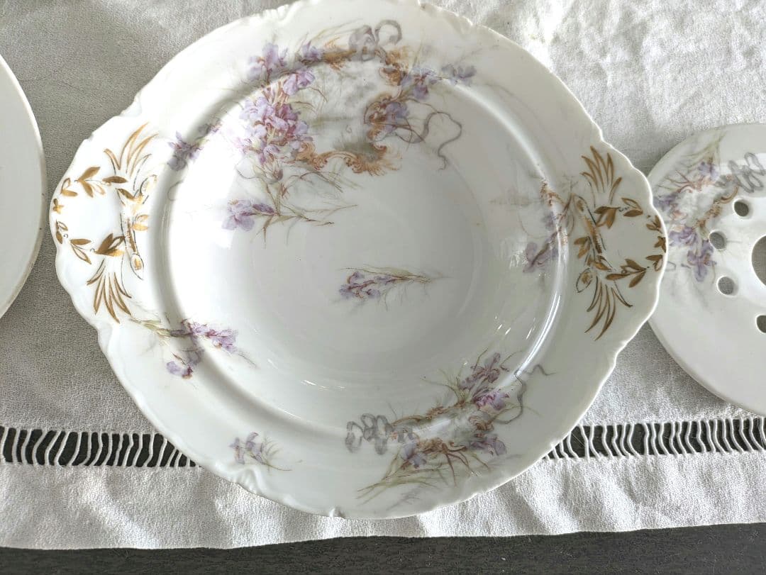 アンティーク アビランド　リモージュ　 蓋付きバターディッシュ