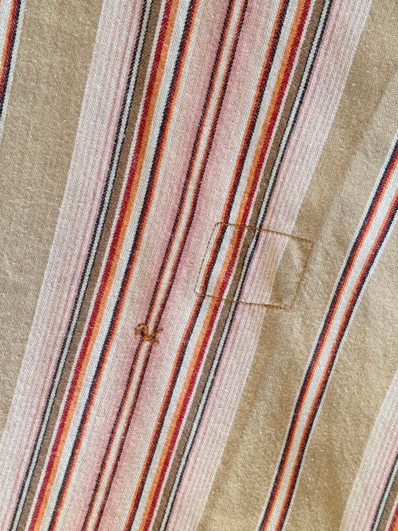 45R インドミニヘリンボンストライプのビッグシャツドレス フリーサイズ