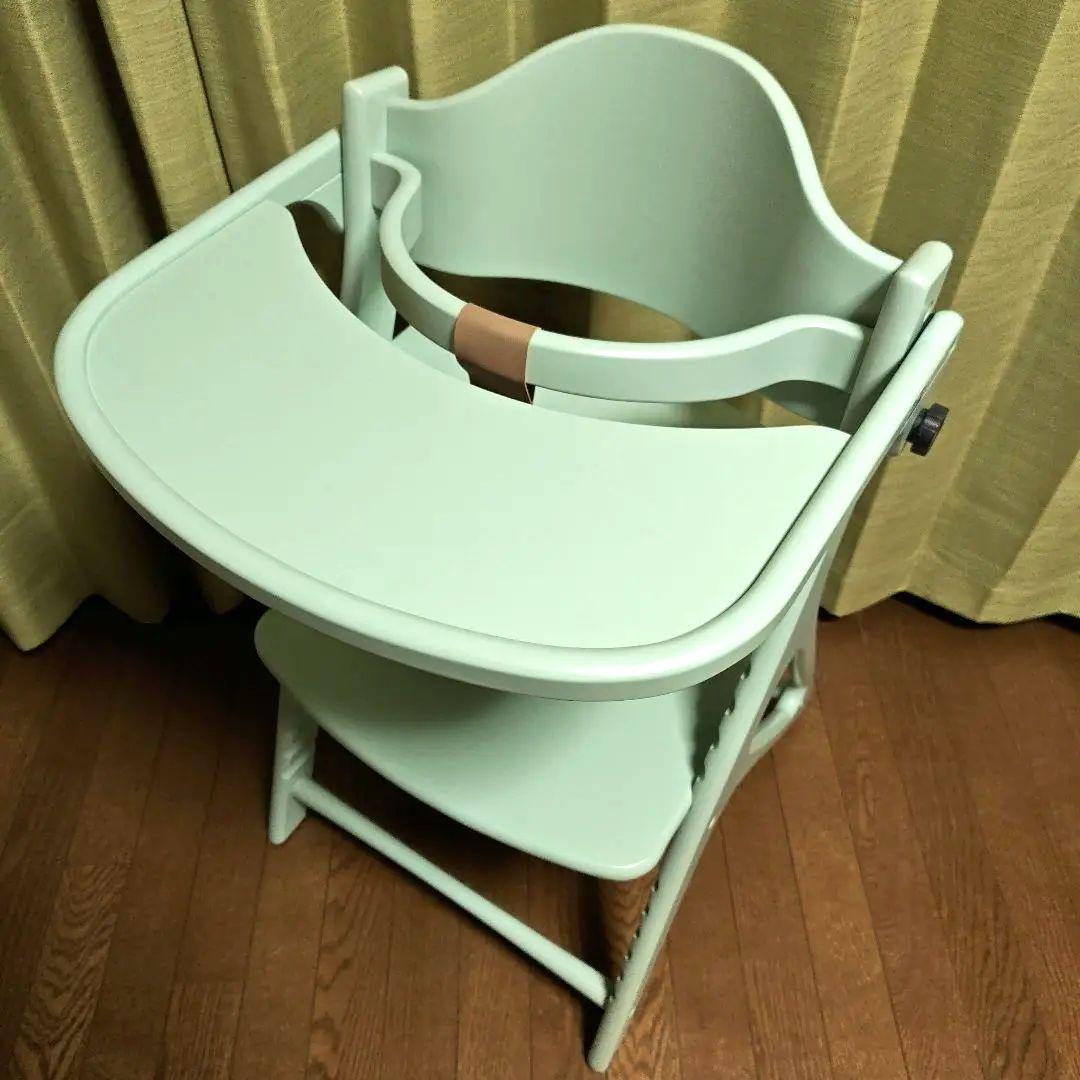 美品 yamatoya 大和屋 ハイチェア アッフルチェア ハーブグリーン