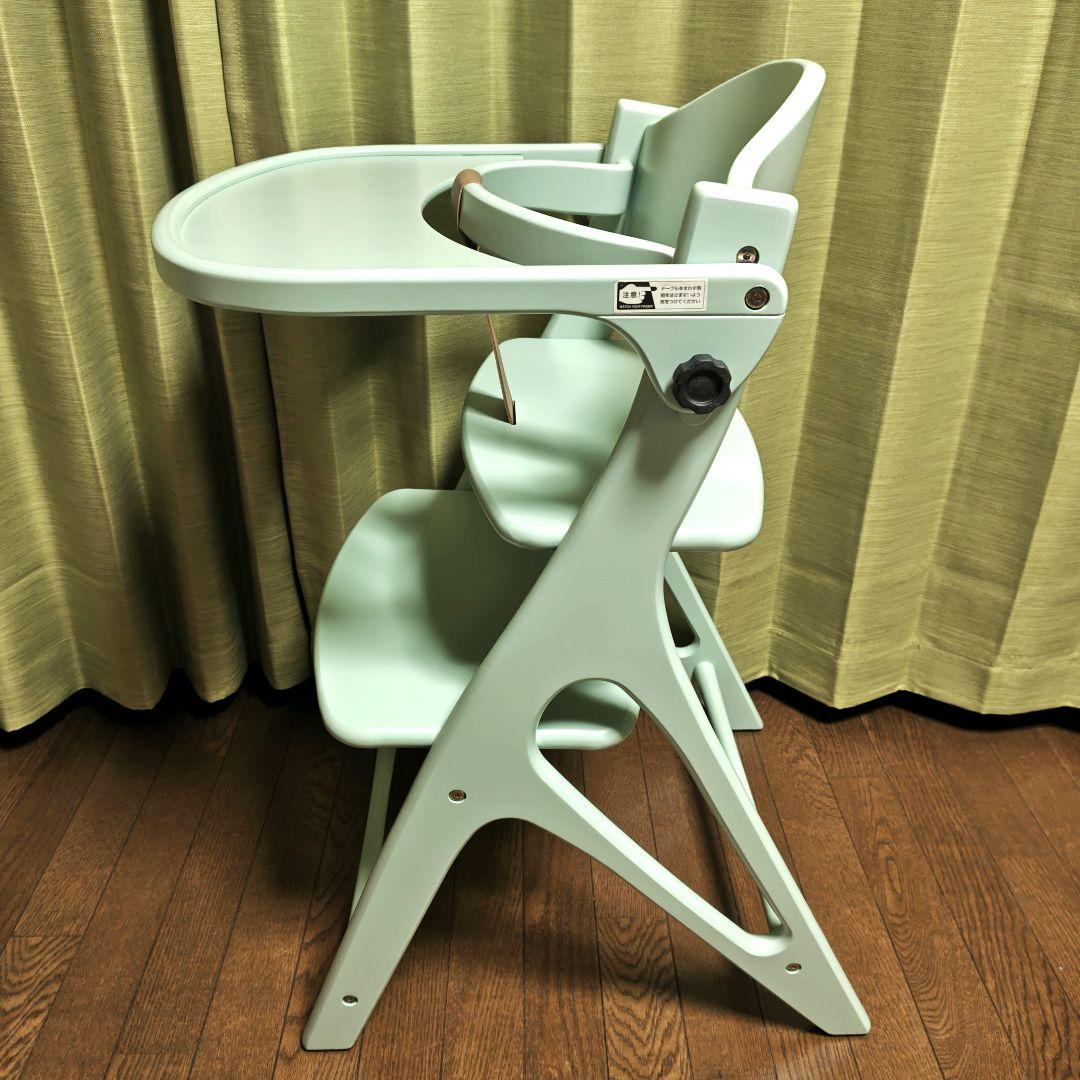 美品 yamatoya 大和屋 ハイチェア アッフルチェア ハーブグリーン