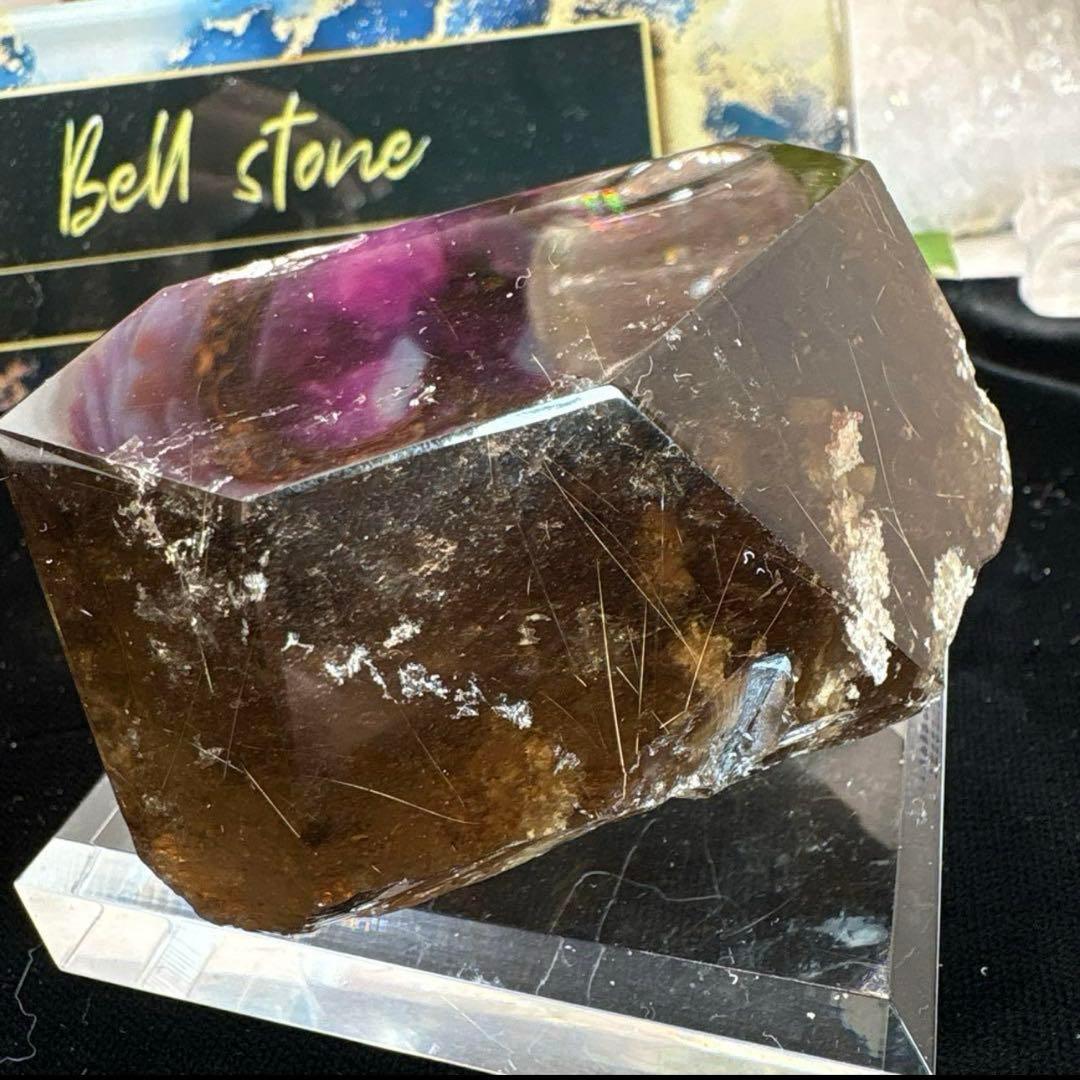 スモーキークォーツ♡ゴールドルチル♡フリーフォームホワイトガーデンNo.2302