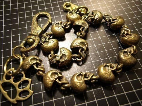 スカル★極太ウォレットチェーン★SKULL★ドクロ★カイザーナックル付き