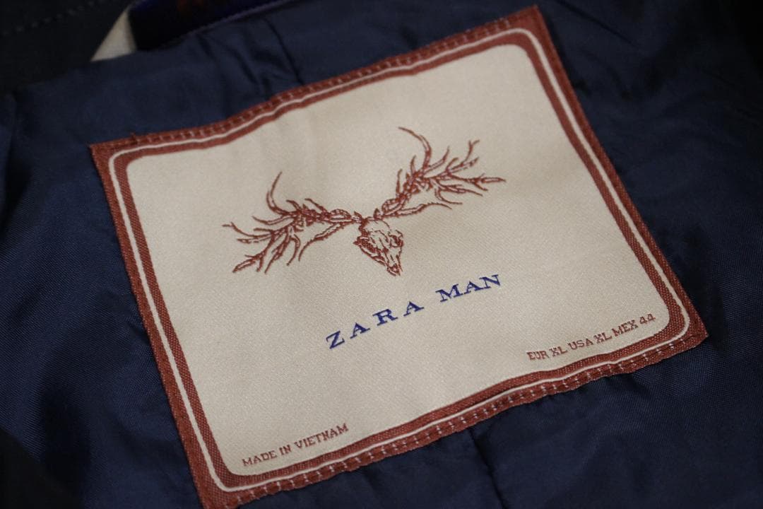 【美品】メンズXL　濃紺　ZARA　ザラ　ファイヤーマンジャケット