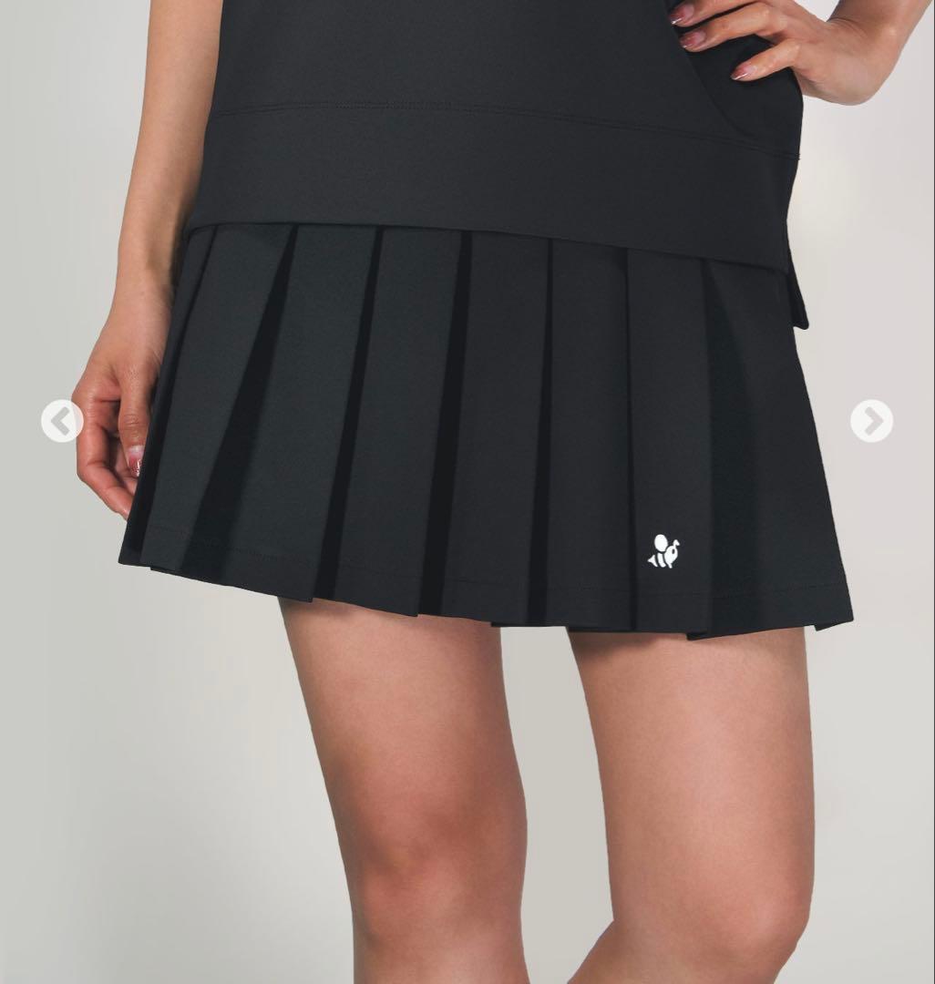 黒 プリーツスカート レディース ゴルフ用
