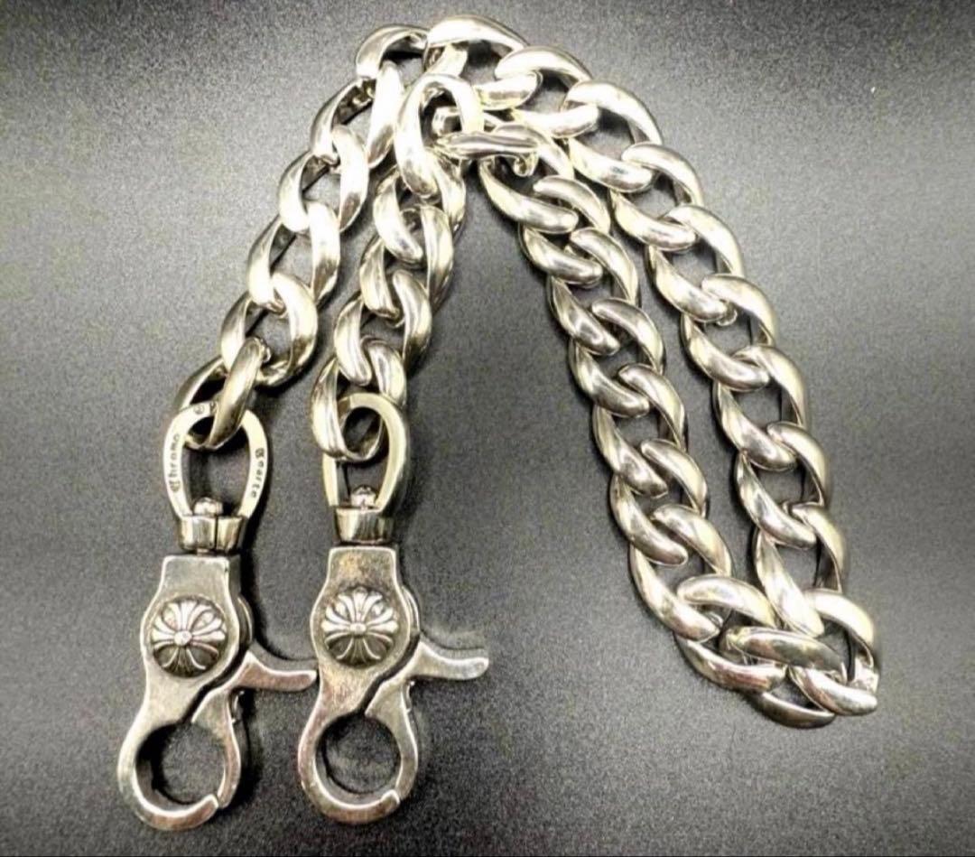 silver925刻印あり　クロスウォレットチェーンプレーンチェーン