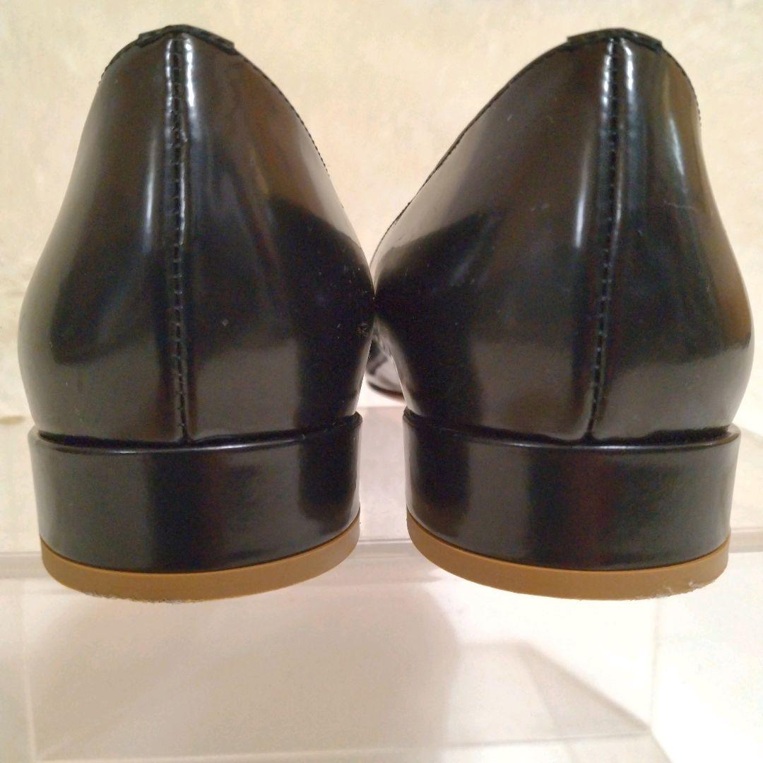 極美品 ファビオルスコーニ 本革 24.5 ビットローファー ローヒール 黒