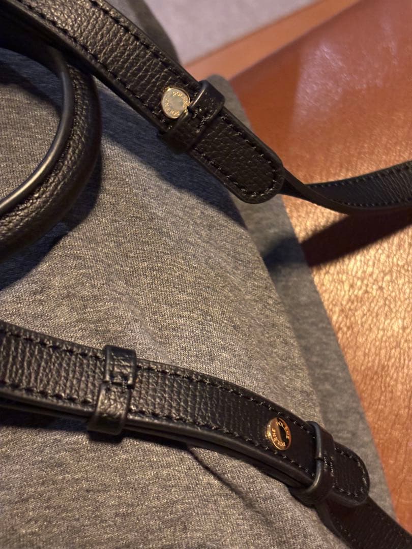 最終お値下げ！POLENE 黒 レザー ミニバッグお値下げ