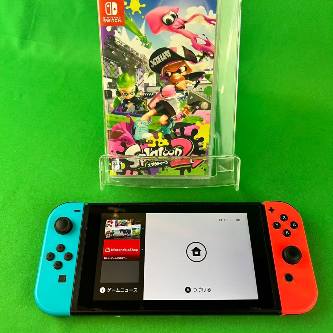 Nintendo　switch　本体　動作確認済み　背面欠損あり　おまけソフト付