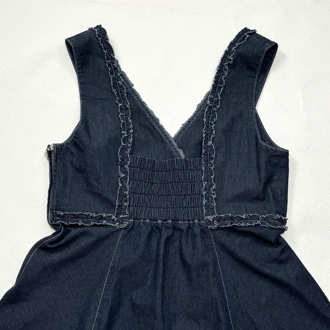 大きいサイズ エムズグレイシー デニム ワンピース ジャンパー スカート 42