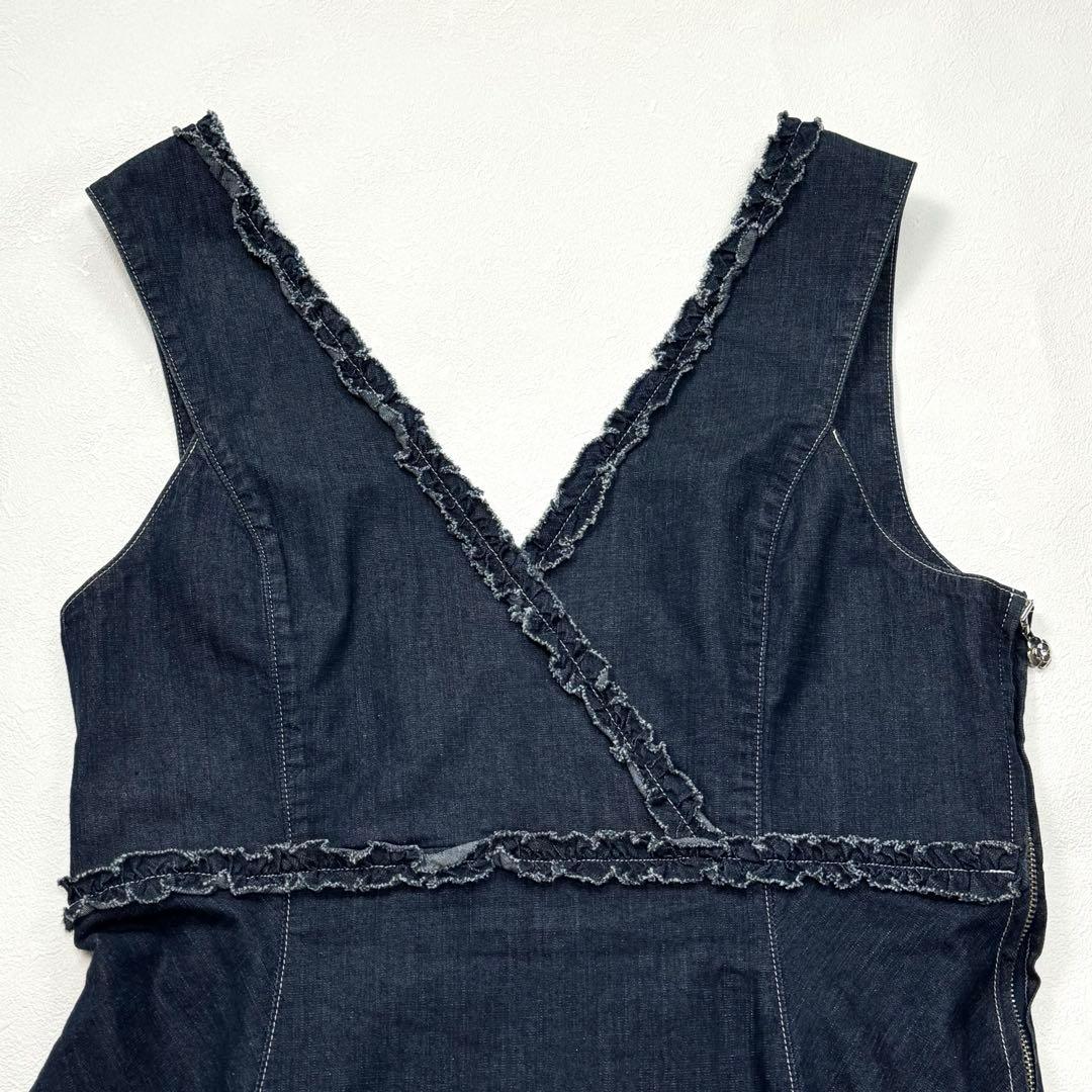 大きいサイズ エムズグレイシー デニム ワンピース ジャンパー スカート 42